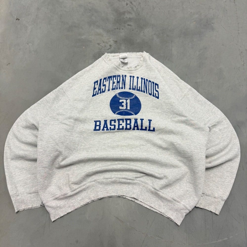 1990s vintage eastern illinois baseball reverse weave crewneck‎ sweatshirt